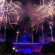 Fireworks Over Denver City And County Building Poster