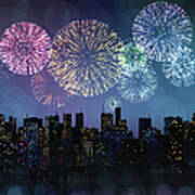 Fireworks Over The City Poster