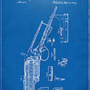 1839 Colt Revolver Patent Artwork Blueprint Poster