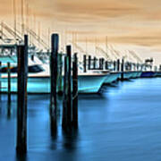 Fishing Boats On Glass I - Outer Banks Poster