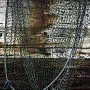 Fishing Net And Derelict Boat Poster