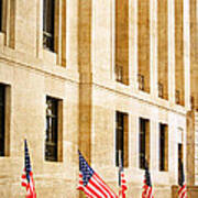 Flags At The Courthouse Poster