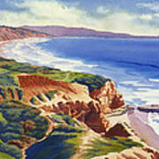 Flat Rock And Bluffs At Torrey Pines Poster