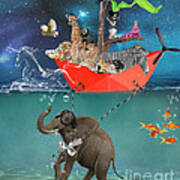 Floating Zoo Poster