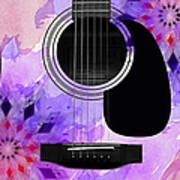 Floral Abstract Guitar 18 Poster
