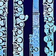 Flutes In Blue Poster