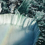Flying Over Icy Niagara Falls Poster