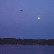 Flying Over The Moon Poster