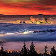 Fog Inversion Over Vancouver Poster
