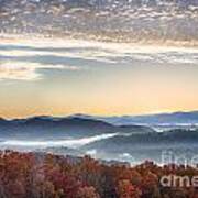 Foothills Parkway Fall Morning Poster