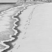 Footprints On Boca Beach Poster