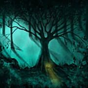 Forest Light Ethereal Fantasy Landscape  Poster