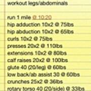 Forgot To Post My Workout From Monday Poster