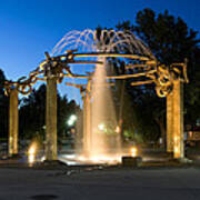 Fountain In Riverfront Park Poster