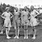 Four Bathing Suit Models Poster