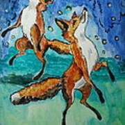 Foxes And Fireflies Poster