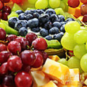 Fresh Fruits And Cheese Poster