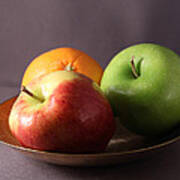 Fruit In A Brass Bowl Poster