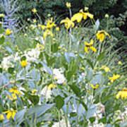 Garden Bouquet In Blue And Yellow Poster