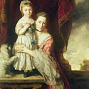 Georgiana, Countess Spencer With Lady Georgiana Spencer, 1759-61 Oil On Canvas Poster