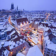 German Christmas Market In Meissen Poster