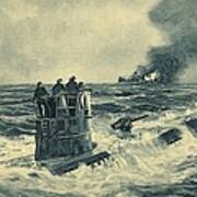 German U-boat Attack, World War Ii Poster