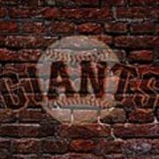 Giants Baseball Graffiti On Brick Poster