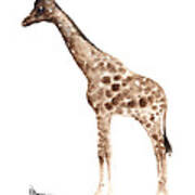 Giraffe Watercolor Art Print Painting African Animals Poster Poster