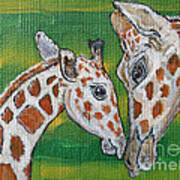 Giraffes Artwork - Learning And Loving Poster