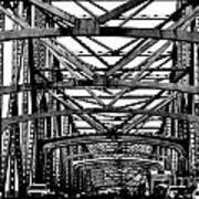 Girders Over The Mississippi In Black And White Poster