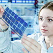 Girl Holding Film Solar Cells Poster