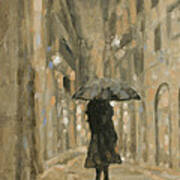 Girl In The Rain Poster