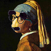 Girl With The Pearl Earring And Groucho Glasses Poster