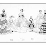 Girls And Women Wearing Historic Dresses Poster