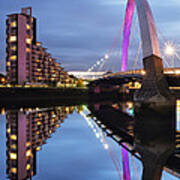 Glasgow Clyde Arc Bridge Reflections Poster