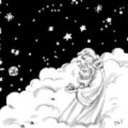 God Stands In A Cloud Formation In Space Poster