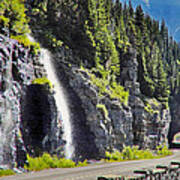 Going To The Sun Road Falls And Tunnel Poster
