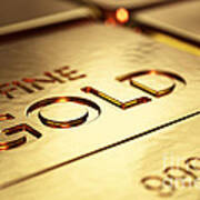 Gold Bars Close-up Poster