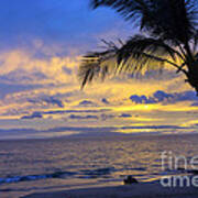 Golden Blue Sunset Maui Poster