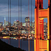 Golden Gate Bridge And Cityscape Of San Poster