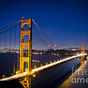Golden Gate Bridge At Night Poster
