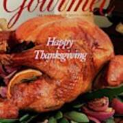 Gourmet Cover Featuring A Thanksgiving Turkey Poster