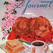 Gourmet Cover Illustration Of A Basket Of Popovers Poster