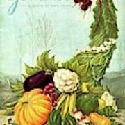 Gourmet Cover Illustration Of A Cornucopia Poster