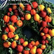 Gourmet Magazine Cover Featuring Marzipan Wreath Poster