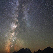 Grand Teton And The Milky Way Poster