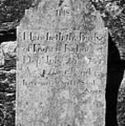 Gravestone Inside The Cathedral At Glendalough Francis Kehoe Died In 1789 Poster