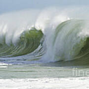 Green Breaking Wave Tube Poster