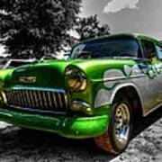 Green Flame '55 Chevy 001 Poster
