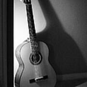 Guitar Still Life In Black And White Poster